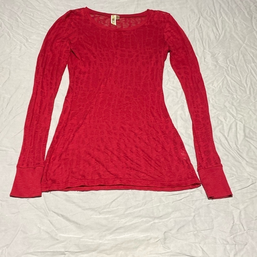 BKE women’s long sleeve sheer top size medium